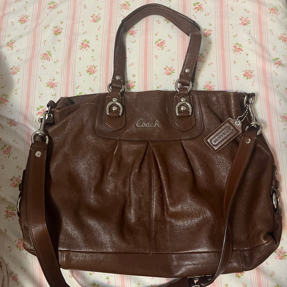 Coach Rich Brown Leather Shoulder Bag